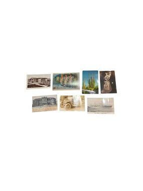 Vintage-Style Postcard Wall Art Set - Beige, Brown, Blue